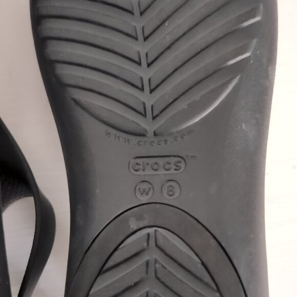 Crocs Sexi Flip Flop Sandals Womens Size 8 Black Serena T-Strap Thong - Picture 4 of 4
